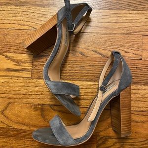 Steve Madden Blue Suede Block Heel Sandals